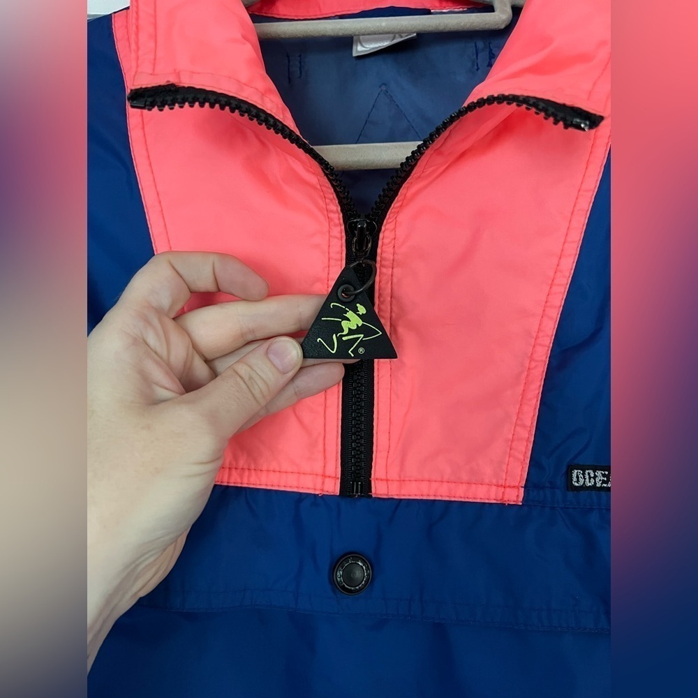 Vintage Ocean Pacific Neon Coral Windbreaker Jacket Men’s Size XL 90s Surf Skate - Picture 4 of 10